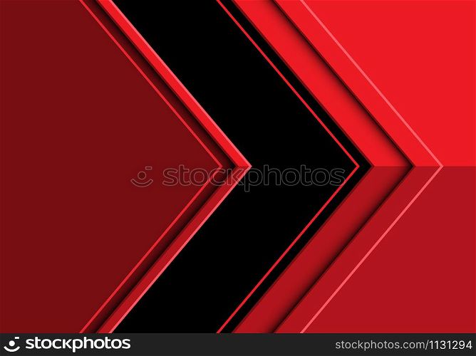 Abstract black arrow direction on red design modern futuristic background vector illustration.