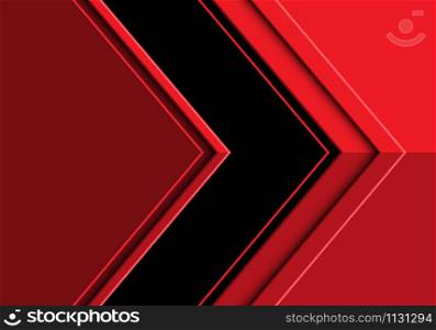 Abstract black arrow direction on red design modern futuristic background vector illustration.