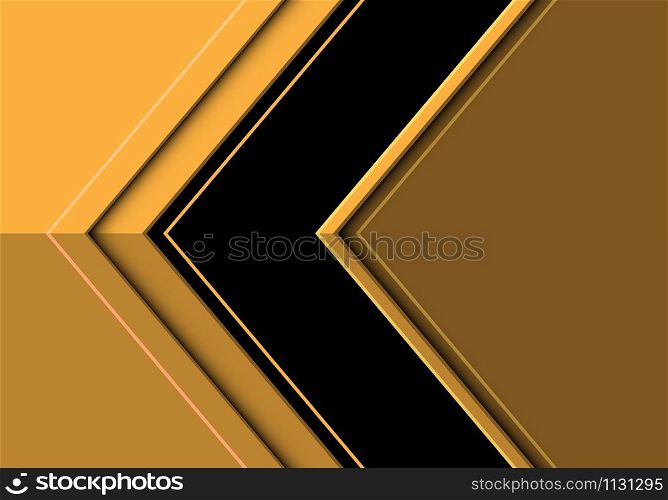 Abstract black arrow direction on yellow design modern futuristic background vector illustration.