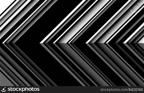 Abstract black arrow line shadow direction geometric on white design modern futuristic background vector