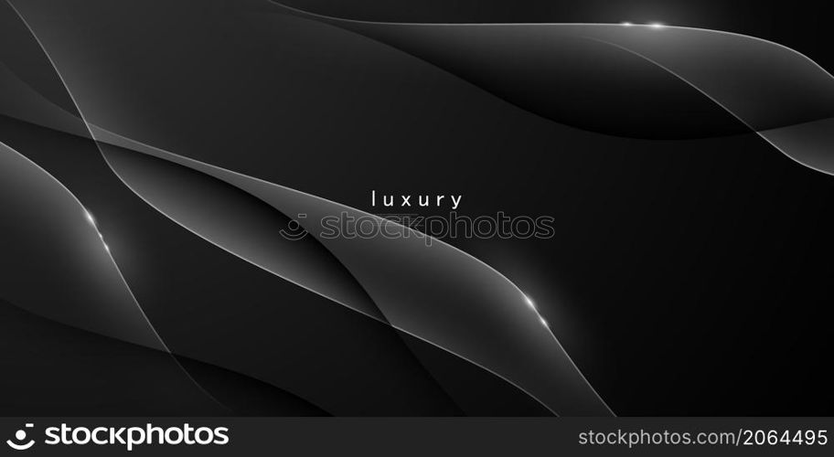 Abstract black background decorated with white luxury.
