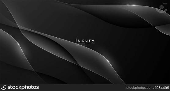 Abstract black background decorated with white luxury.