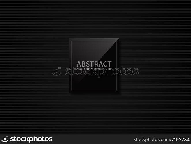 Abstract black background geometric horizontal lines. You can use for ad, poster, template, business presentation. Vector illustration