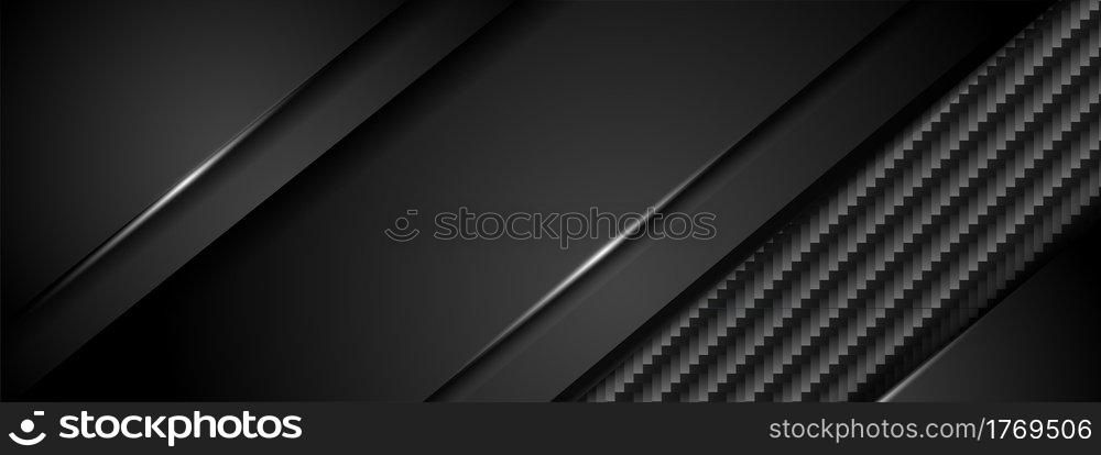 Abstract Black Background with Carbon Textured Combination. Graphic Design Element.