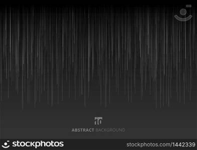 Abstract black background with white vertical lines texture. Vector illustration