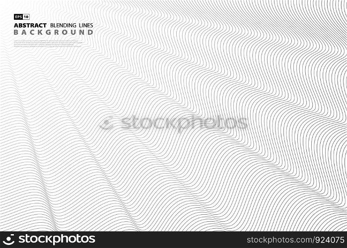 Abstract black blend line vector design for cover artwork. You can use for poster, ad, artwork pattern, vector eps10