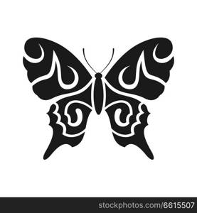 Abstract black butterfly. Vector illustration