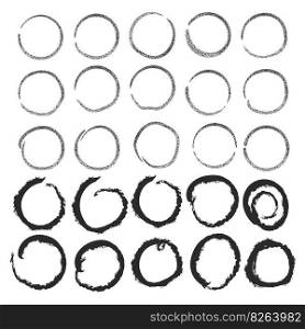 Abstract black circle frame set bundle collection