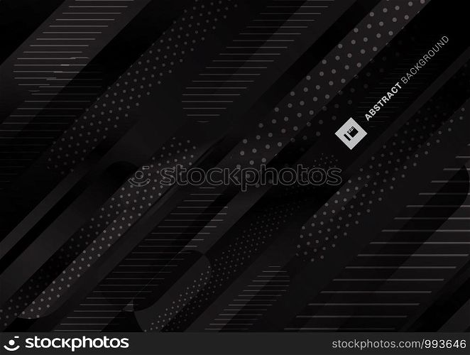 Abstract black color pattern liquid gradient lines background. Modern geometric fluid shapes in dynamic motion. Vector illustration
