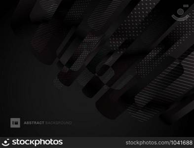 Abstract black color pattern liquid gradient lines pattern perspective background. Modern geometric fluid shapes in dynamic motion. Vector illustration