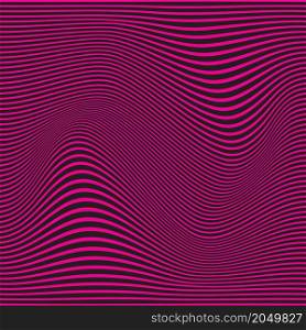 Abstract black curve lines on pink background. Vector illustration