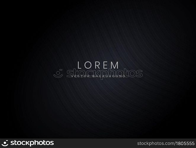 Abstract black curved lines texture background. Vector illustration