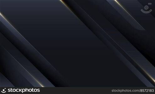 Abstract black diagonal lines stripes pattern with lighting effect dark background luxury style. Vector illustration