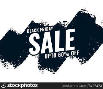 abstract black friday sale background with grunge brush stroke