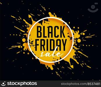 abstract black friday sale with ink splash background