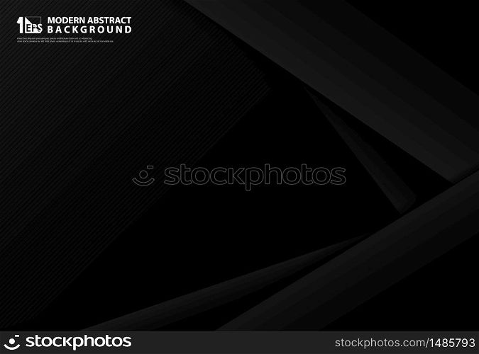 Abstract black futuristic template of overlapping design template background. Decorate for ad, poster, artwork, template design, print. illustration vector eps10