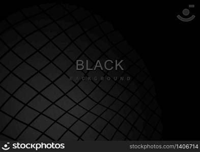 Abstract black gradient squares wave pattern halftone horizontal background. You can use for ad, poster, template, business presentation. Vector illustration