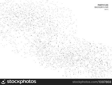 Abstract black grainy texture isolated on white background. Explosion of particles. Grunge elements with grain and noise. Vector illustration