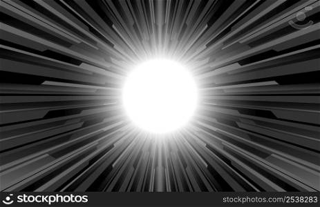 Abstract black grey circuit cyber technology futuristic zoom white design background vector