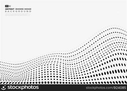 Abstract black halftone dots pattern design cover on white background. Use for artwork design, template, annual report, art, ad. illustration vector eps10