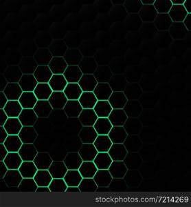 Abstract black hexagonal technology pattern design decoration background. You can use for ad, poster, artwork, template design, cover design, print, presentation. illustration vector eps10