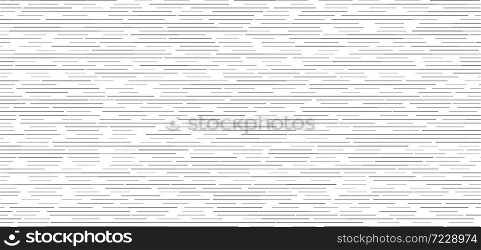 Abstract black horizontal dashed lines seamless pattern on white background. Vector illustration