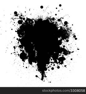 Abstract black ink grunge splat with room for your text