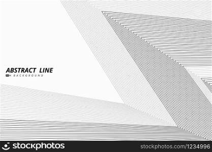 Abstract black line of shape geometric triangle cover design background. Use for ad, poster, template design, print. illustration vector eps10