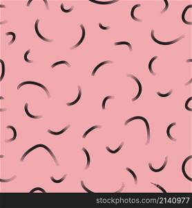Abstract black line on pink background seamless vector