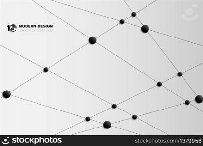 Abstract black line pattern design of cross tech technology artwork background with dot design. Decorate for ad, poster, template design, ad, artwork. illustration vector eps10