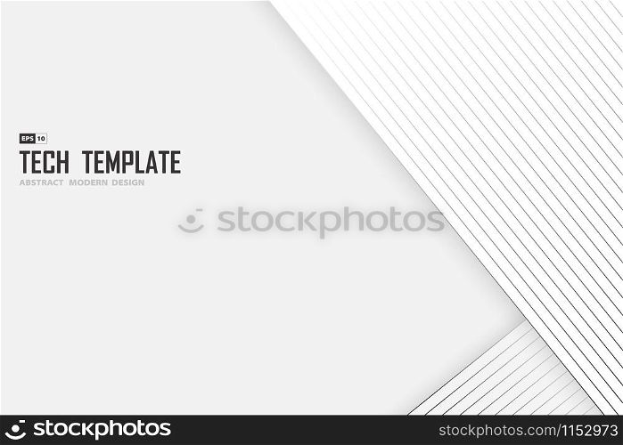 Abstract black line tech stripe on white background design template. Use for poster, artwork, ad, design. illustration vector eps10
