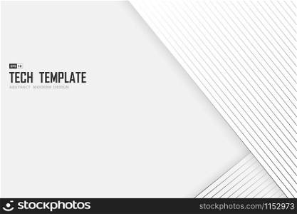 Abstract black line tech stripe on white background design template. Use for poster, artwork, ad, design. illustration vector eps10