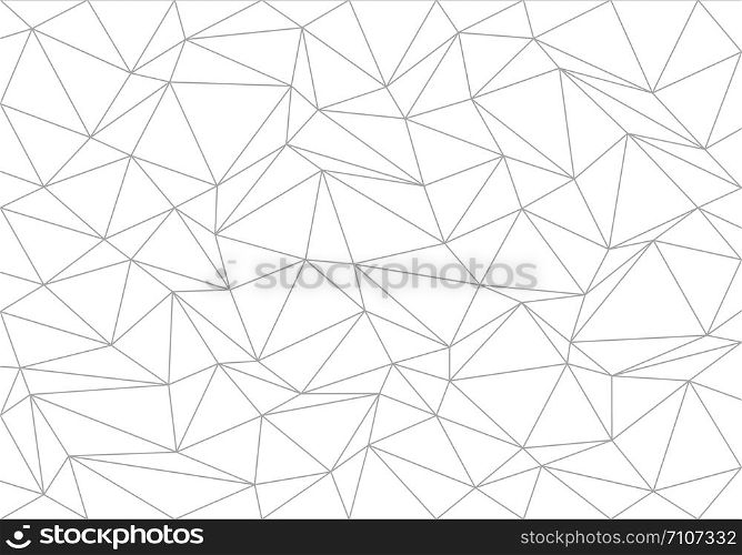 Abstract black line thin polygon pattern on white background texture vector illustration.