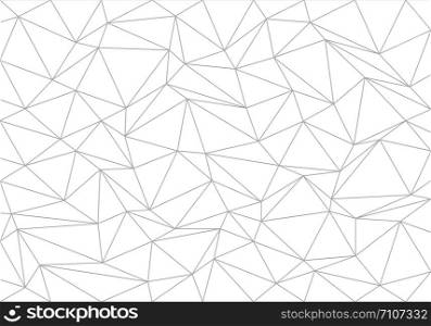 Abstract black line thin polygon pattern on white background texture vector illustration.