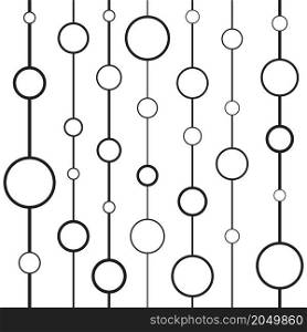 Abstract black lines and circles on white background. Vector illustration