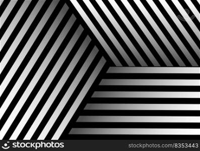 Abstract black lines striped pattern overlapping layered on white background. Vector illustration