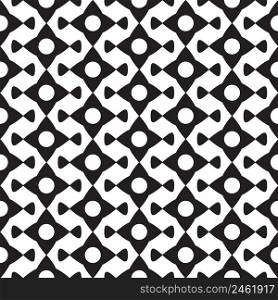 Abstract black minimalistic seamless pattern with geometric repeating shapes on white background vector illustration. Abstract Black Minimalistic Seamless Pattern