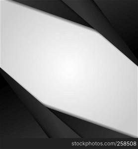 Abstract black modern overlap dimension on white background with paper layers. Business design concept. Vector illustration