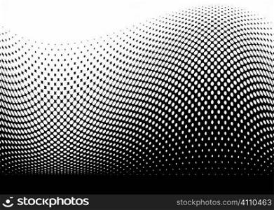 Abstract black modern surf wave made with halftone dots