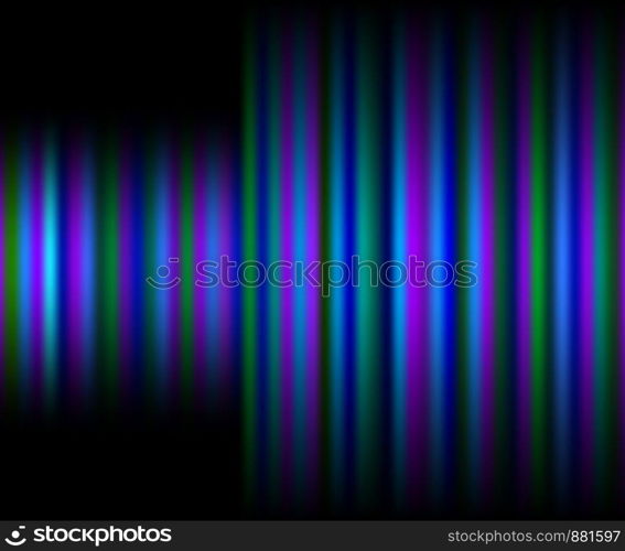 Abstract black neon background with vertical pink, purple stripes