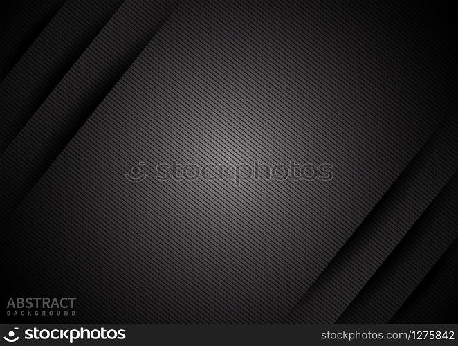 Abstract black paper background diagonal overlapping layer with shadow. Modern style. You can use for template brochure design. poster, banner web, flyer, etc. Vector illustration
