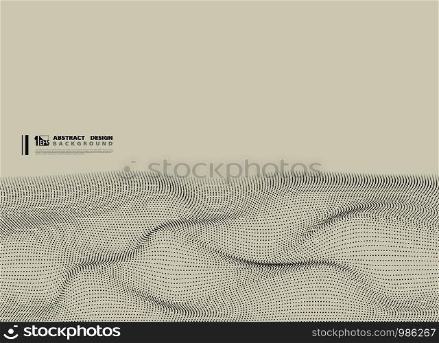 Abstract black particle dot wavy design background. You can use for presentation, headline, ad, poster, annual report. illustration vector eps10