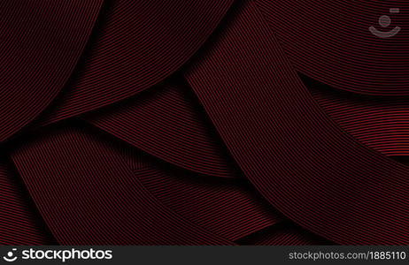 Abstract black red ribbon line overlap pattern luxury design creative background texture vector