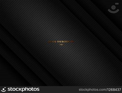 Abstract black shiny layer diagonal with stripes lines texture background. Luxury style. Vector illustration