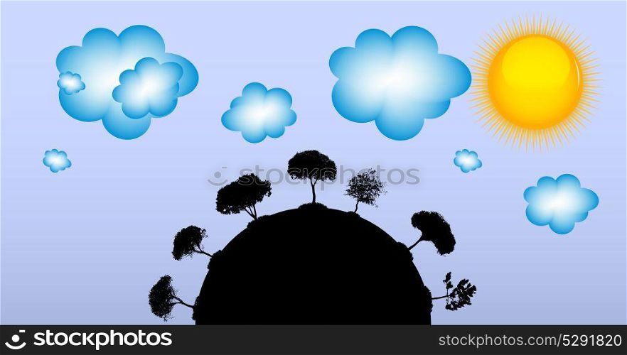 Abstract Black Silhouette Tree. Vector Illustration. EPS10. Abstract Silhouette Tree. Vector Illustration.