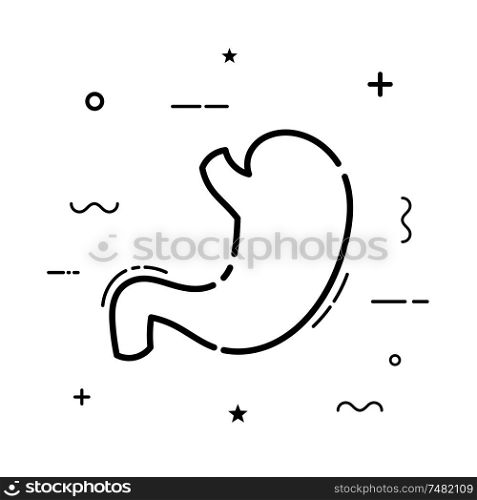 Abstract black stomach icon on white background. Vector illustration