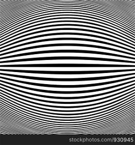 Abstract black stripe line op art fish eye background. Black stripe line of pattern details. Vector eps10