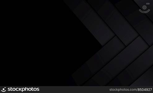 Abstract black stripes diagonal layered arrow on dark background luxury style. Vector illustration