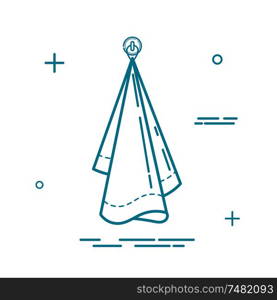 Abstract black towel icon on a white background. Sign of hygiene and cleanliness. Vector illustration
