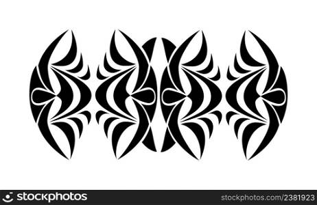Abstract black tribal ornament. Artwork silhouette. Abstract design elements. Black tribal ornament.